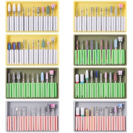 Baluue Nail Bits Set Ceramic Electric Manicure Set Sanding Bands Bits for Nail Art Beginners Professionals