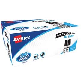Avery Marks-A-Lot Dry Erase Markers, Value Pack of 36 Black Markers (98207)