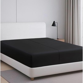 2-Pack 100% Egyptian Cotton Fitted Sheet TwinXL Size, 600 Thread Count Cotton Fitted Sheet Only,8”-16" Deep Pocket Sheet, Soft & Elastic Sateen Weave Bottom Sheet (Black)