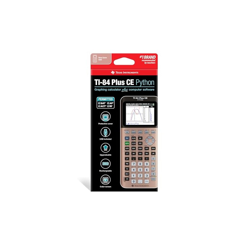 Calculadora gráfica TI-84 Plus CE, oro de curva rosa