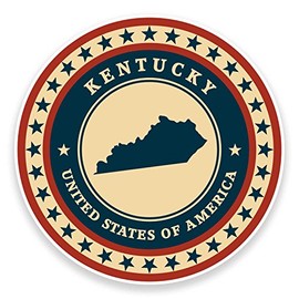2 x 10cm Kentucky USA Vinyl Sticker Laptop Car Travel Luggage Tag Map Flag #9387 (10cm Wide x 10cm High)