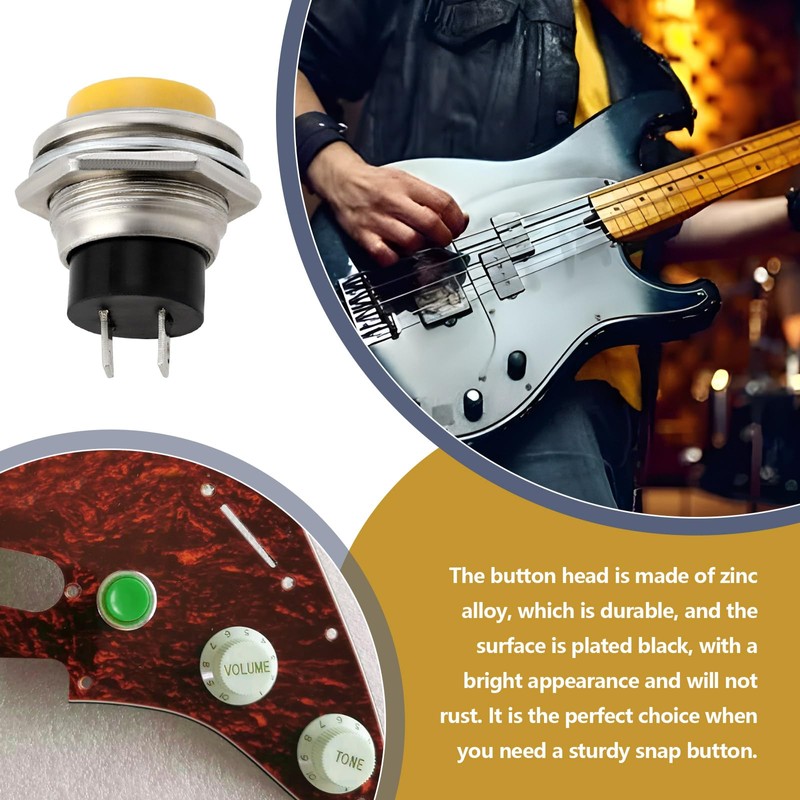 eMagTech 3PCS Electric Guitar Kill Switch Momentary Push Button Mounting
