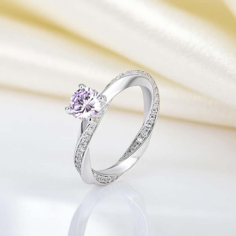 YL Women's Ring 925 Sterling Silver with 5A Cubic Zirconia