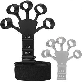2pzs Ejercitador de Dedos Mano de Agarre Ejercicios, Ejercicios Fortalecedor de Dedo de Silicona, Grip Strength Trainer de 6 Niveles de Resistencia, Entrenamiento de Fuerza Finger Strengthener