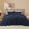 BEDELITE Fluffy King Size Comforter Set - Navy Blue Fleece