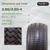 Marathon 00090 Flat-Free 2.80/2.50-4 Tire and Wheel Assembly, 3” Centered