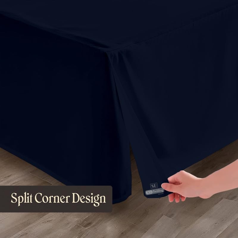 SGI 12 Inch Drop King Size Navy Blue Solid Bed