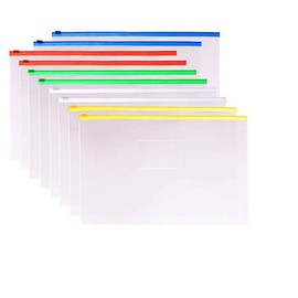 BE-TOOL A5 File Folder，20Pcs Plastic Zip Folders Waterproof Plastic File Wallet for Documents，Office Supplies Travel Goods（White）