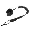 Surfboard Leash High Elasticity TPU Black Adjustable Coiled Surfing Leg