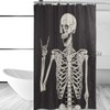 Rock And Roll Skull Skeleton Bone Love Music Shower Curtain