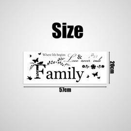 1 Piece Sticker, Family Letter Sticker, Wall Art Sticker, Creative Art Sticker, Living Room Wall Sticker, Vinyl Wall Sticker, Suitable for Living Room, Bathroom, Bedroom, Kitchen Wall Sticker