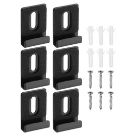 uxcell 6Pcs Metal Mirror Holder Clips, Mirror Hangers Hardware Kit with Screws & Rubber Pads Large Size for Wall Mounting Frameless Mirrors, Wall Tile, Billboards Display, Black