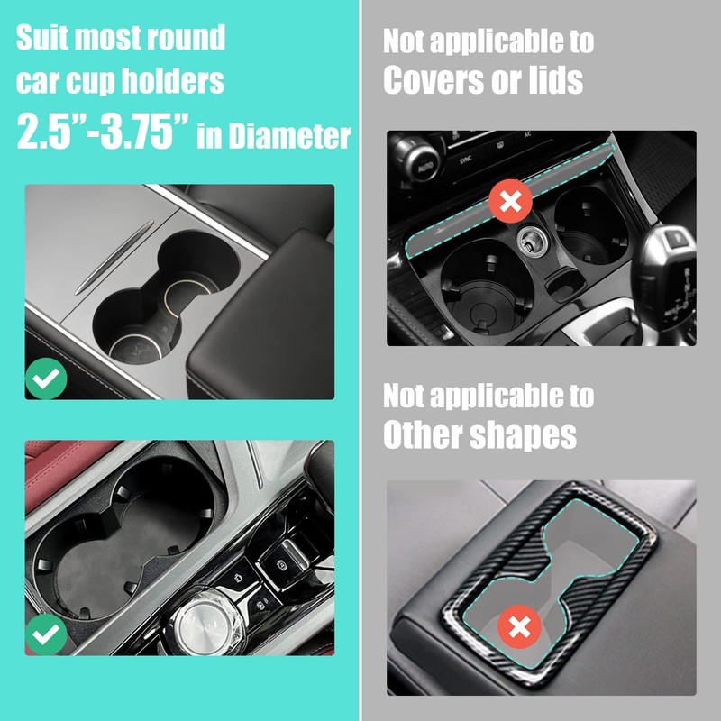 Upgraded Universal Car Cup Holder Expander for 3.4"-4" Bottles -