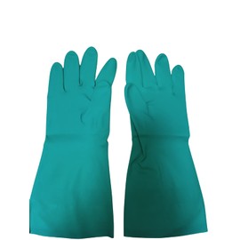 DERMACARE Guantes de nitrilo verde, marca DermaCare, para solventes químicos, grasas y detergentes (TALLA 9)- 10 Pares