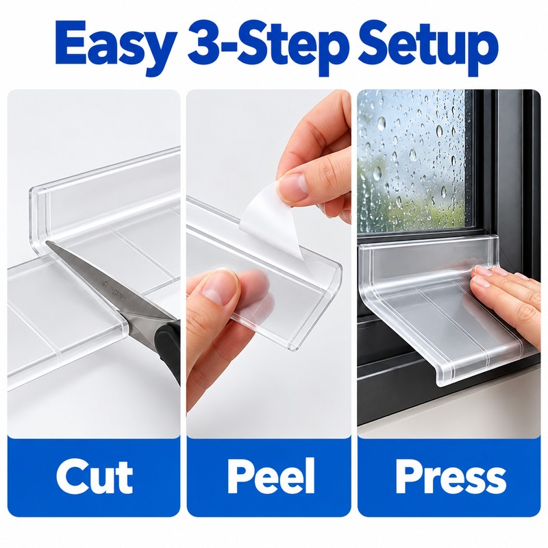 Transparent Waterproof Sealing Strip for Doors & Windows – Self-Adhesive