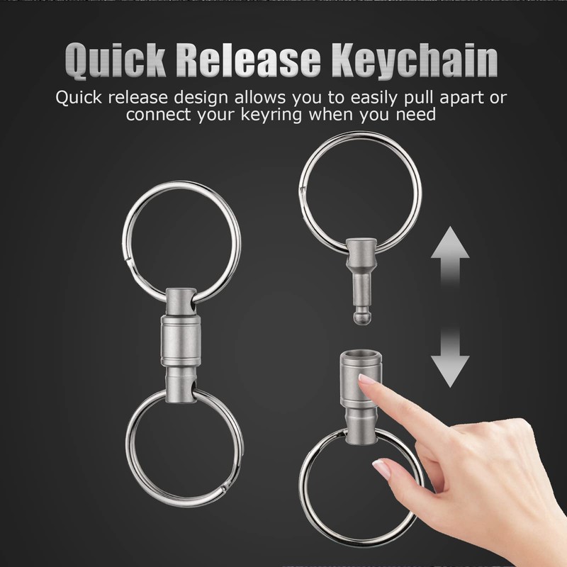 Titanium Quick Release Keychain, Detachable Key Ring Heavy Duty Swivel