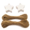 LWR CRAFTS 100 Hang Tags Star with Jute Twines 100ft