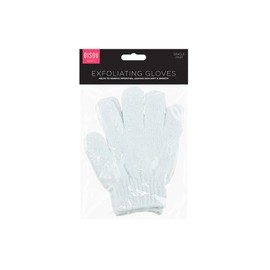 Bisou PER0231 Exfoliating Bath & Shower Gloves | White | Pack of 1 | 25cm x 15.5cm x 1cm
