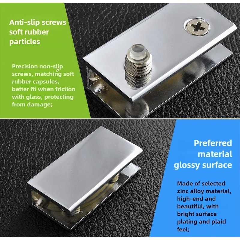 KAFENDA Glass Shelf Brackets Zinc Alloy Glass Clamps for 1/2