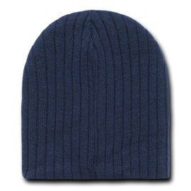 NAVY BLUE SHORT CABLE KNIT BEANIE SKI CAP CAPS HAT HATS TOQUE