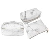 3Pcs Women Cosmetic Bag Marble Print Makeup Case Storage Handbag