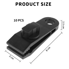 Bangbobi Pack of 10 Tarpaulin Clips, Tent Clips for Attaching Tarpaulins, Tent Tarpaulin Clips, Awning Clips, Awning Accessories for Outdoor Camping and Gardening