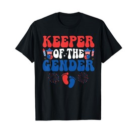 Keeper Of The Gender 4th Of July Gender Reveal family Party T-Shirt