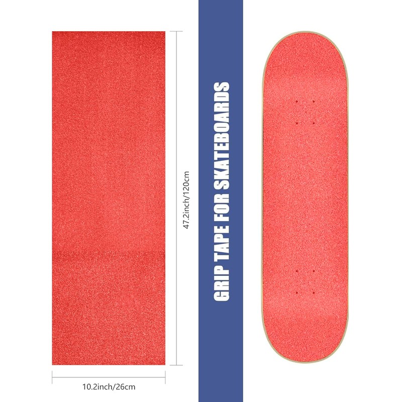 YIYIW 48"*10.2"Clear Skateboard Grip Tape, Anti Slip Transparent Skateboard Sandpaper,
