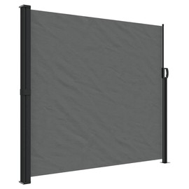 vidaXL Retractable Side Awning Sun Shade Privacy Screen Anthracite 70.9"x118.1" Polyester with PU Coating for Balcony, Terrace, Garden, Porch, Office, Clinic
