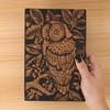 Millya Faux Leather Hardcover Notebook Owl Pattern Embossed Travel Journal
