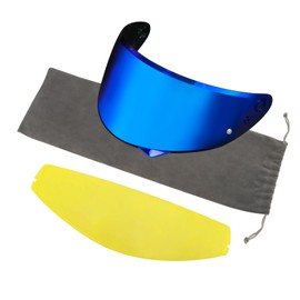 PSLER C10 Visor with Anti-Fog Film - C10 Tinted Visor HJ-34P Visor Pinlock-Ready Helmet Face Shield for C10 HJ-34P,Anti-Fog Film + Deep Blue Visor