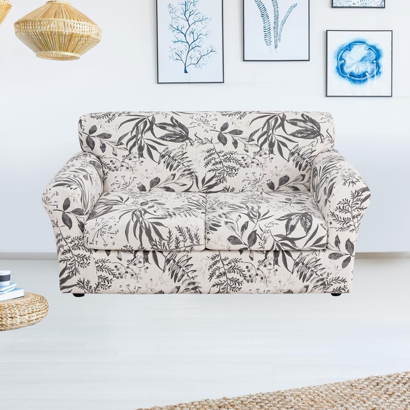 FUANGUI 3 Piece Stretch Sofa Couch Covers for 2 Cushion,
