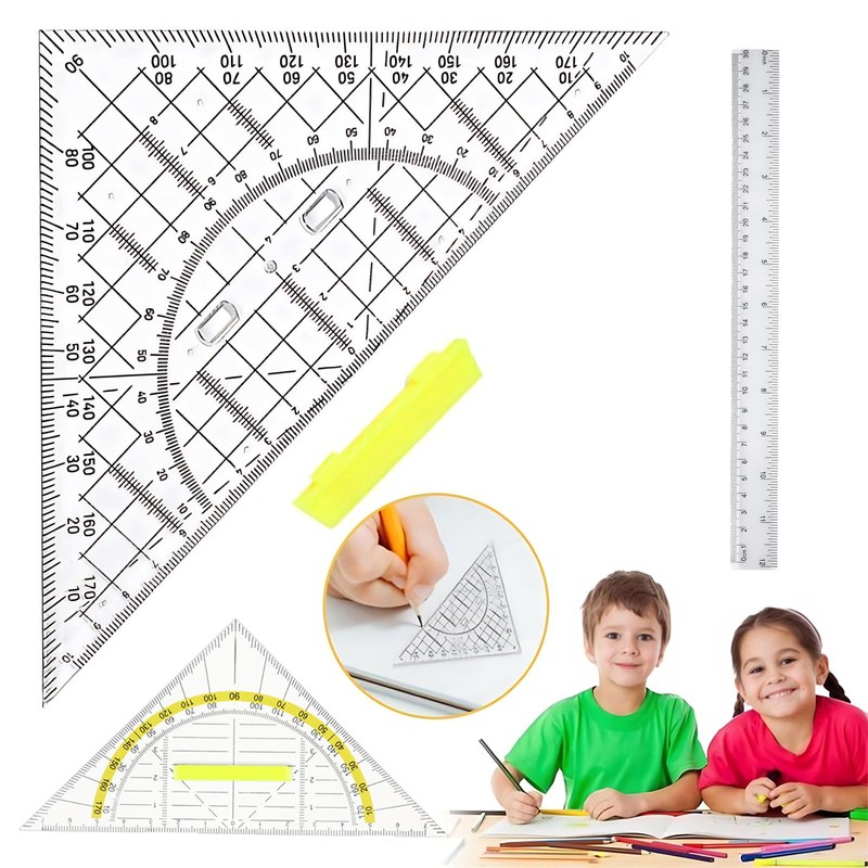 Set Square Flexible, Set of 4 Ruler Set, Set Squares