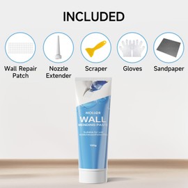 MOLLOR Drywall Repair Kit Wall Patch, 150g Spackle Wall Repair Paste with Scraper, Wall Mending Agent Quick and Easy Solution to Fill The Holes for Home Wall, White Repair Putty Plaster Dent
