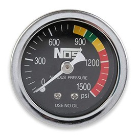 NOS Gauge; N2O Black, 1-1/2, Stainless Steel; Dry
