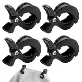 SGERUFZ 4pcs Universal Pram Clips for Attaching Blankets, Clothes, Toys, Pram Clips, Pram Accessories (Black)