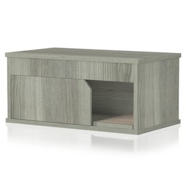 WAY BASICS Cat Litter Box Enclosure Hidden Cat Furniture, London Grey