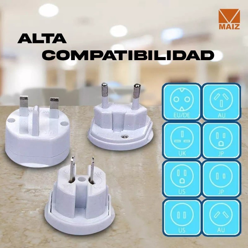 Maíz Adaptador Convertidor Clavija Corriente Universal Viaje