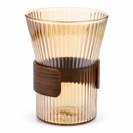 DECHOUS Amber Glass Toothbrush Holder Cup for Bathroom
