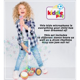 Kids Karaoke Machine with Stand, Toddler Microphone for Girls, Kids Singing Machine with Stand and Led Lights Disco Ball Karaoke Dance Party MP3/AUX