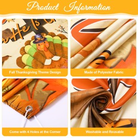 Ctosree Fall Jesus Backdrop Banner Give Thanks to The Lord Photo Background Religious Autumn Pumpkin Maple Leaf Backdrop Decor for Autumn Fall Harvest Holiday Party Photo Prop, 72.8 x 43.3 Inch