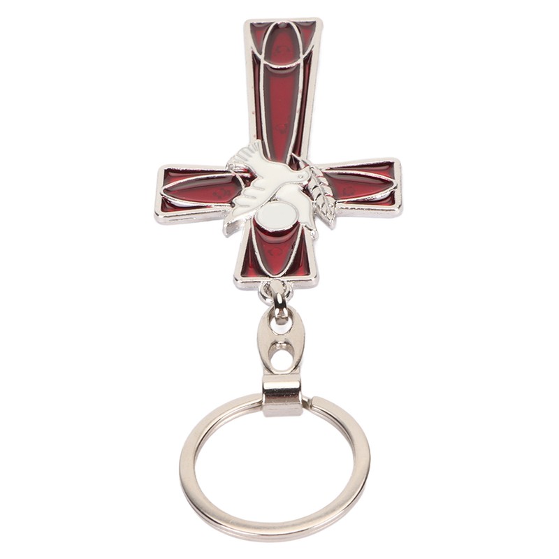 Cross Keychain Peace Bird Vibrant Colors Strong Alloy Skin Friendly