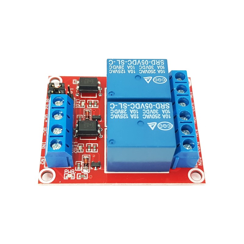 DIYables 2-Channel Relay Module 5V for Arduino, ESP32, ESP8266, Raspberry