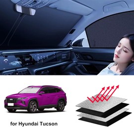 for Hyundai Tucson Windshield Sun Shade - Foldable Windshield Cover Sun Shade Tucson 2022 2023 2024 2025 Accessories Protect Car from Sun Rays Overlapping UV Reflective Window Sunshade