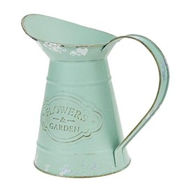 Floreros de metal galvanizado verde – Macetas decorativas francesas rústicas para decoración de mesa de boda, decoración del hogar