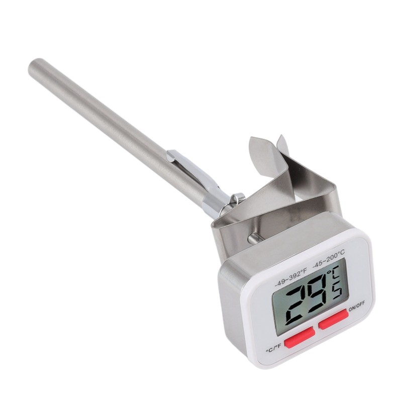 Food Thermometer Regulable Clip Large Display Screen Detachable Stainless Steel