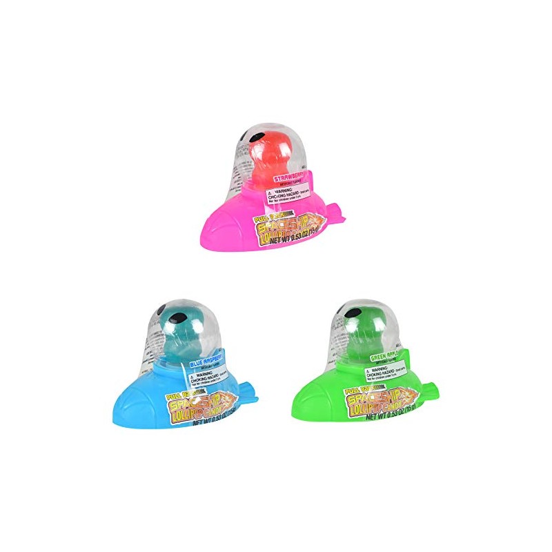 Koko's Pull-Back Spaceship Lollipop Candy, 0.52 oz (15 g) -
