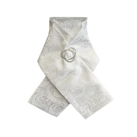 Equetech Ready-Tied Riding Equestrian Dressage Stock - Paisley (Stock pin not Included) - White
