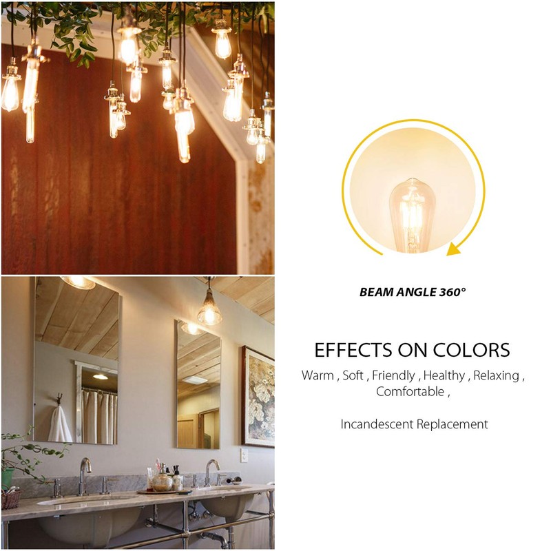 LVWIT ST21 LED Filament Bulb 7W Dimmable 3000K Soft White