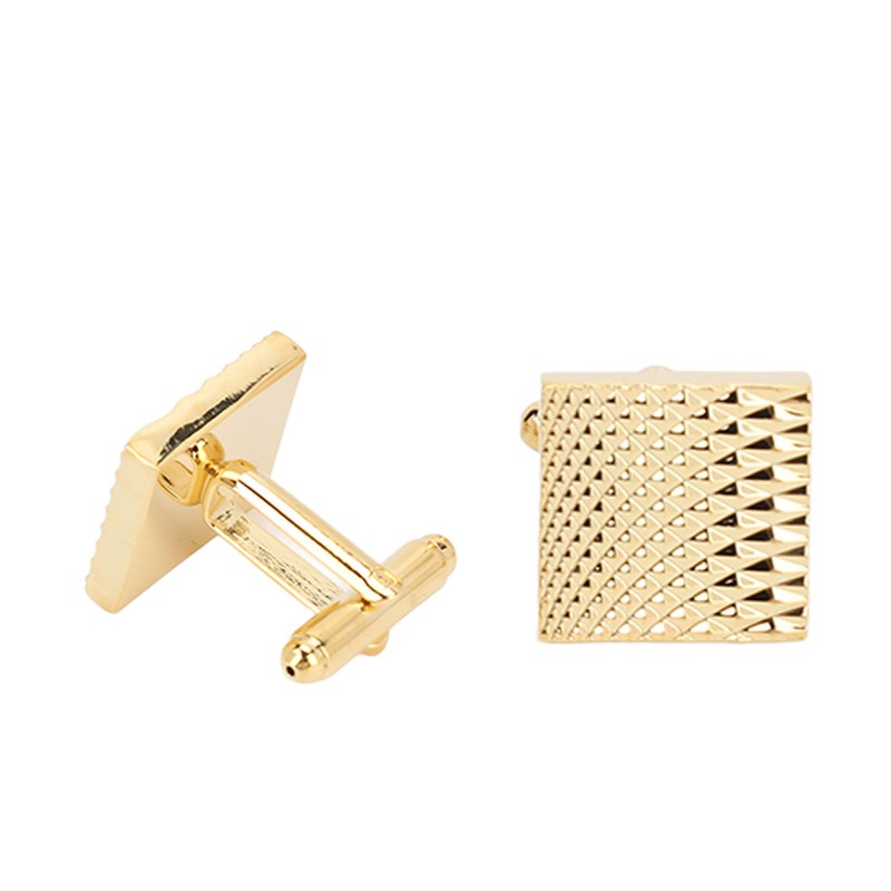 1 Pair French Cufflinks Double Layer Electroplating Polished Brass Gold